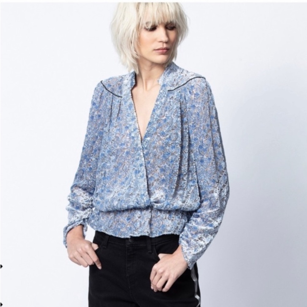Zadig & Voltaire Blue Floral Top